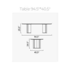 Hiro (ecru) Dining Table