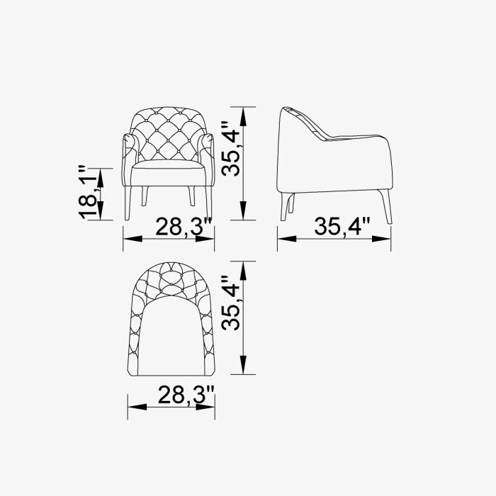 armchair capella quilted