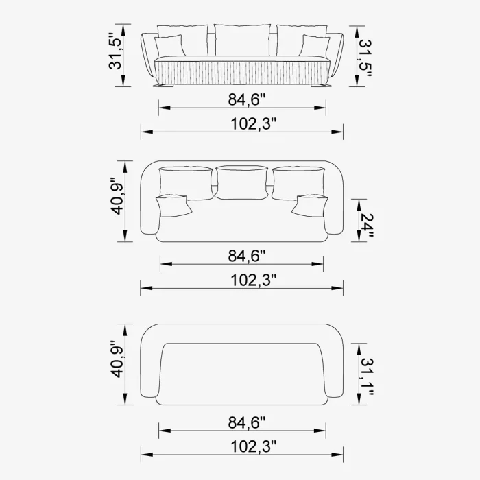 versay 4 sofa line